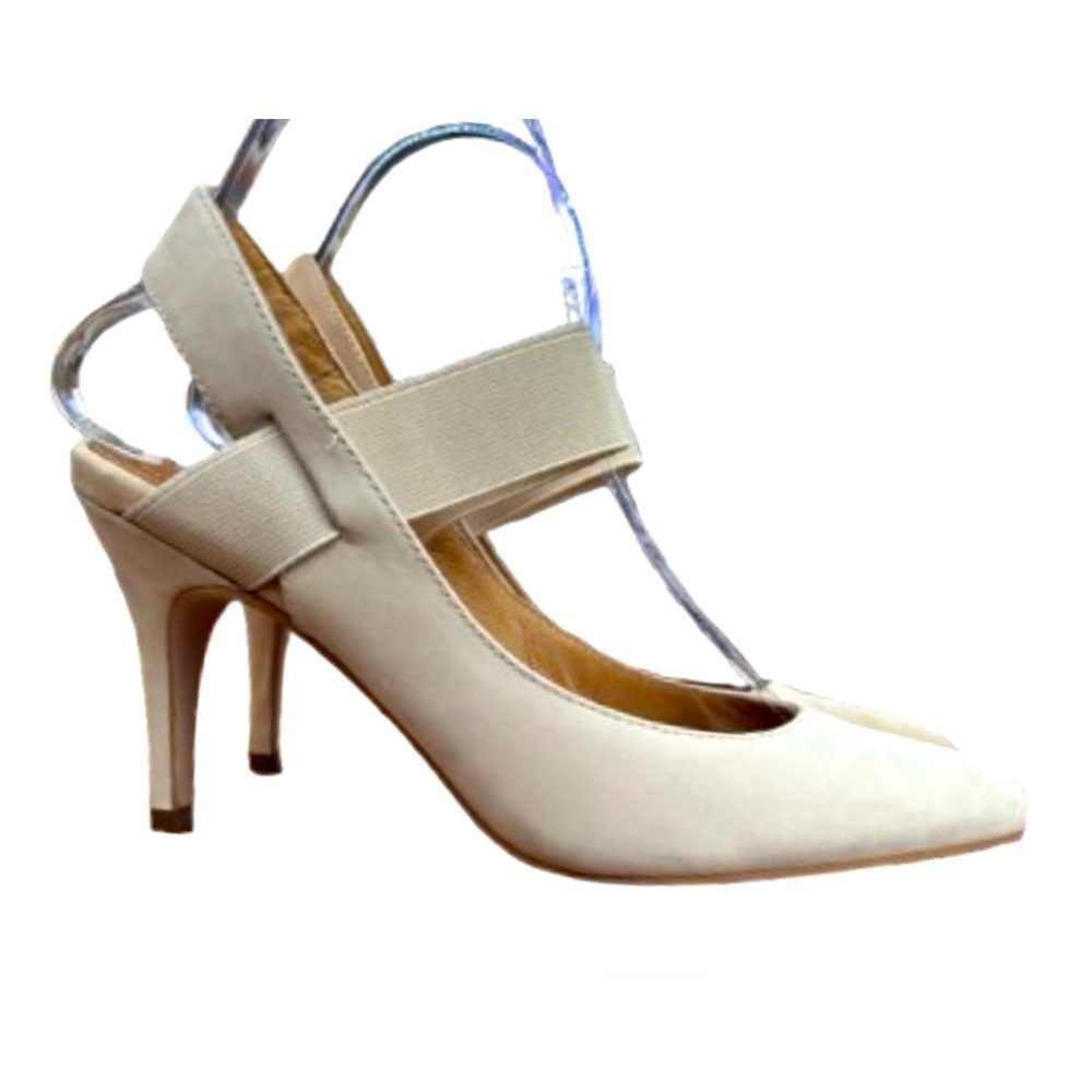 Corso Como nude suede sling bk 3.5” heels SZ 8 neutral office